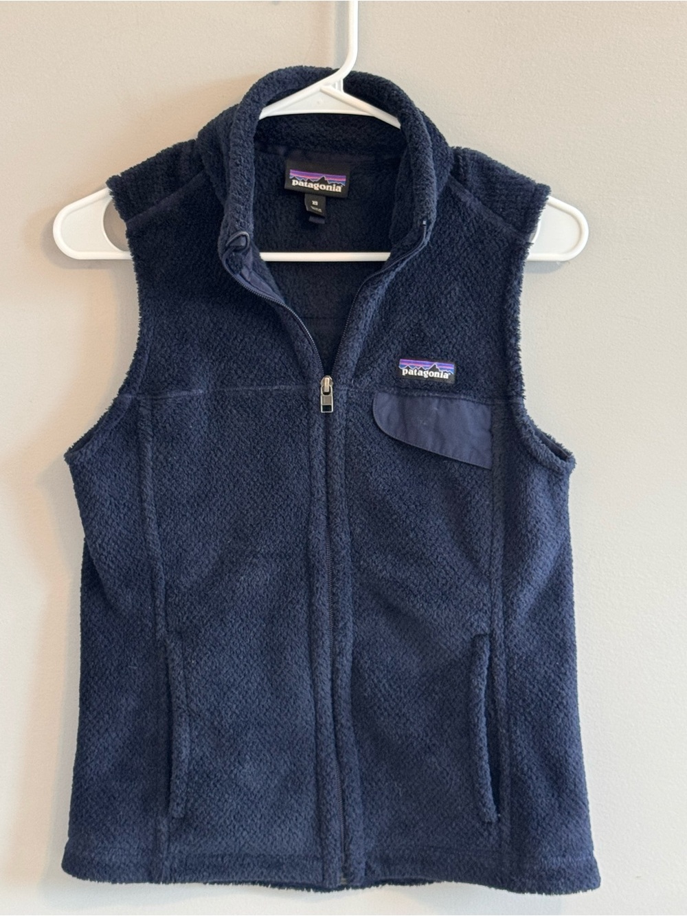 Patagonia Women’s XS Polartec Thermal Pro Fleece Vest Navy Full Zip